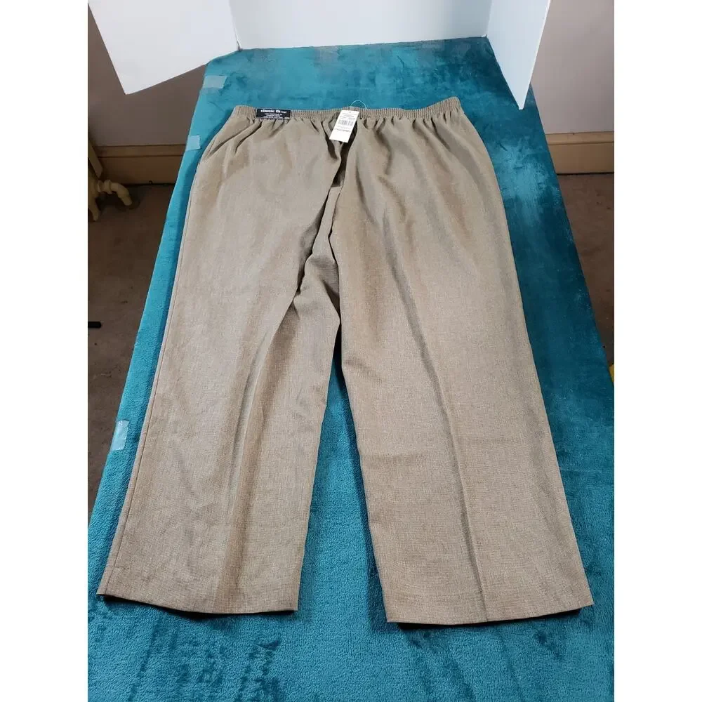 Alfred Dunner Pants Size 22 W Brown Elastic Waist Ladies Dress Stretch NWT